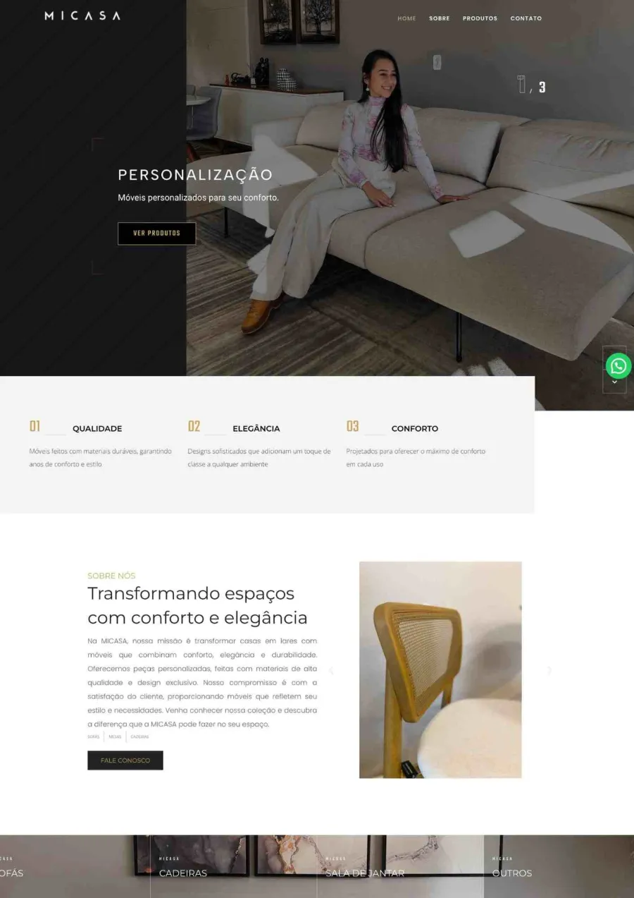 Site para empresa de móveis planejados e decoração